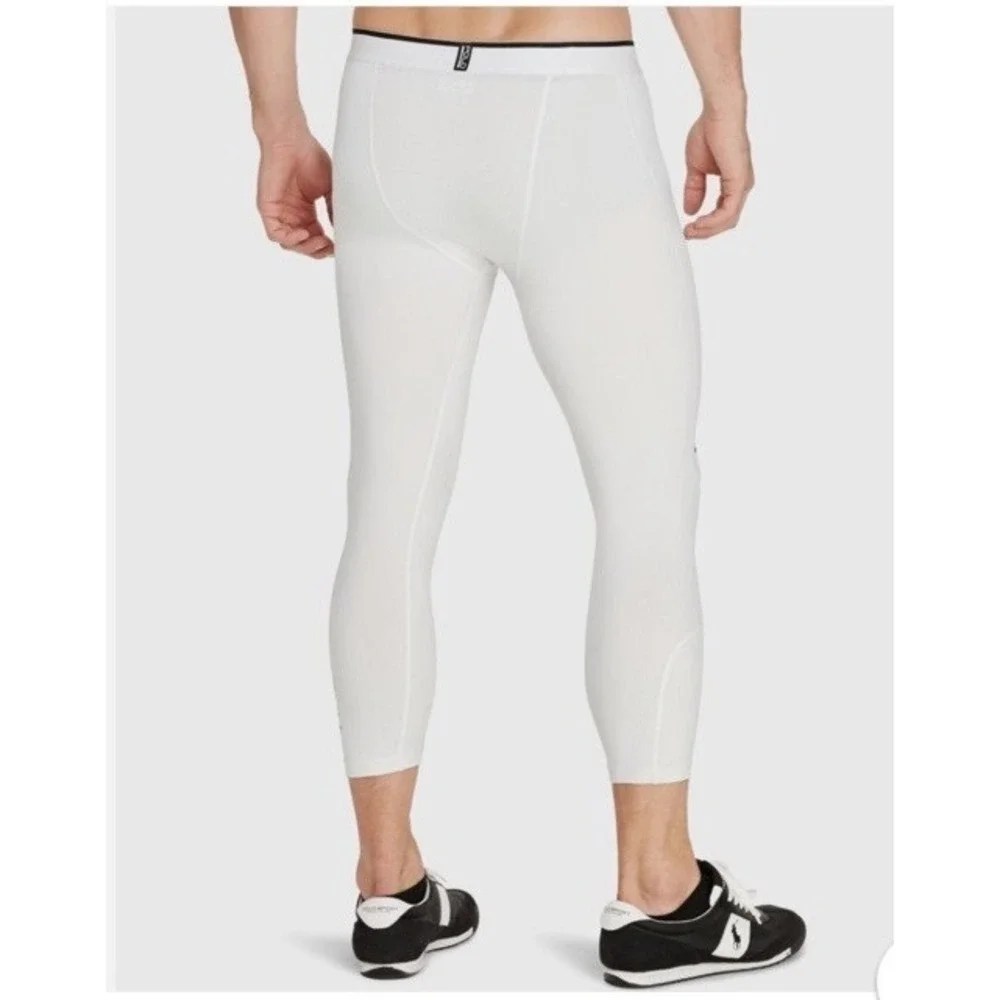 Polo Sport by Ralph Lauren Men's 3/4 Compression Tights White-READ‎